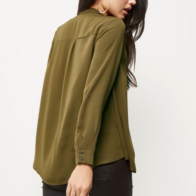 Khaki green 2 in 1 blouse